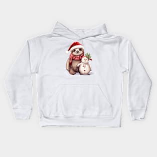 Sloth And Snowman Kids Hoodie